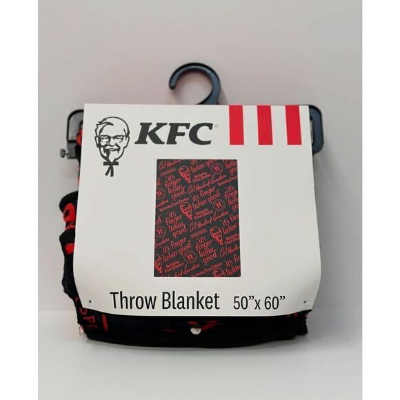 KFC Icons Allover Print Fleece Throw Blanket - Picture 1 of 2
